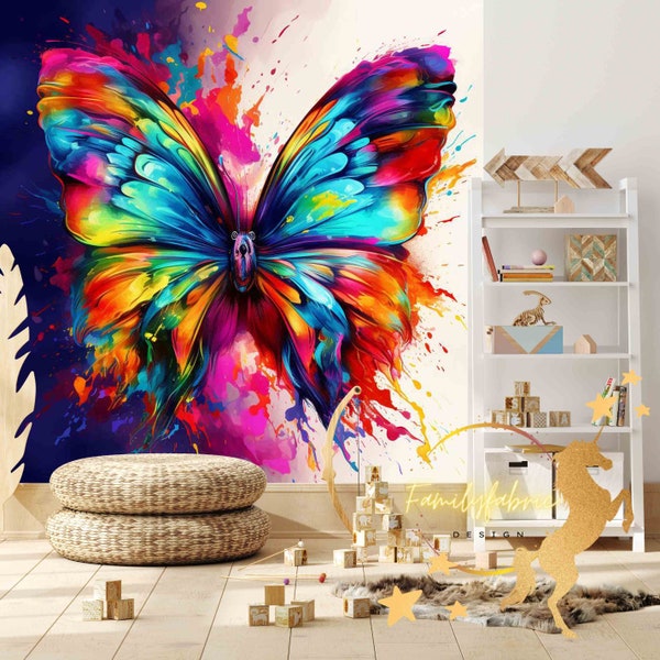 Familyfabric Papier Peint Intissé / Panneau mural panoramique Rainbow Papillon
