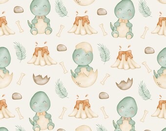 Dinosaur Cotton Fabric / Double Cotton Gauze / Jersey / French Terry / Waterproof Polyester /Minky Oeko-Tex 4