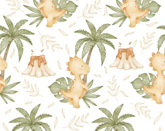 Dinosaur Cotton Fabric / Double Cotton Gauze / Jersey / French Terry / Waterproof Polyester /Minky Oeko-Tex 8