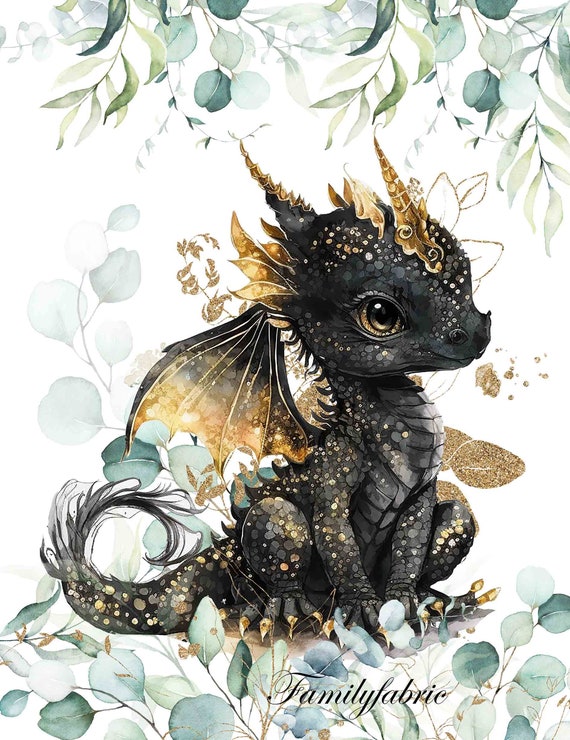 Familyfabric Exclusive Cotton Fabric Panel Cushion Cover Curtain Eucalyptus Dragon 2 Etsy