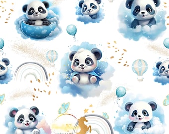 Coton Nuage Bleu Panda (en stock)