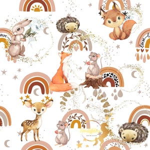 In stock Cotton Fabric Familyfabric Boho Forest