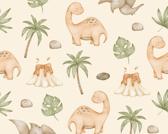 Dinosaur Cotton Fabric / Double Cotton Gauze / Jersey / French Terry / Waterproof Polyester /Minky Oeko-Tex 2