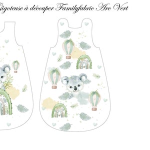 In Stock Familyfabric Koala Green Rainbow Sleeping Bag Panel (character of your choice)