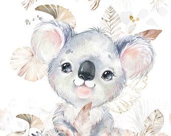 Exclusivité Familyfabric Panneau Tissu Coton Coussin / Couverture / Rideau Romantique Koala