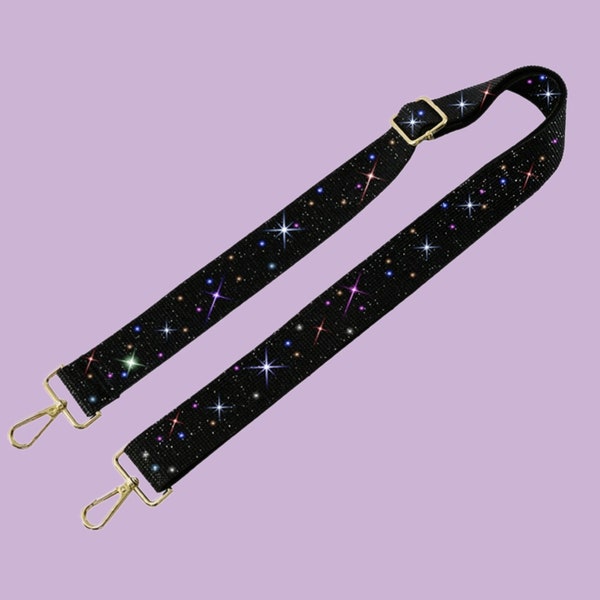 Rhinestone Guitar Strap Etsy
