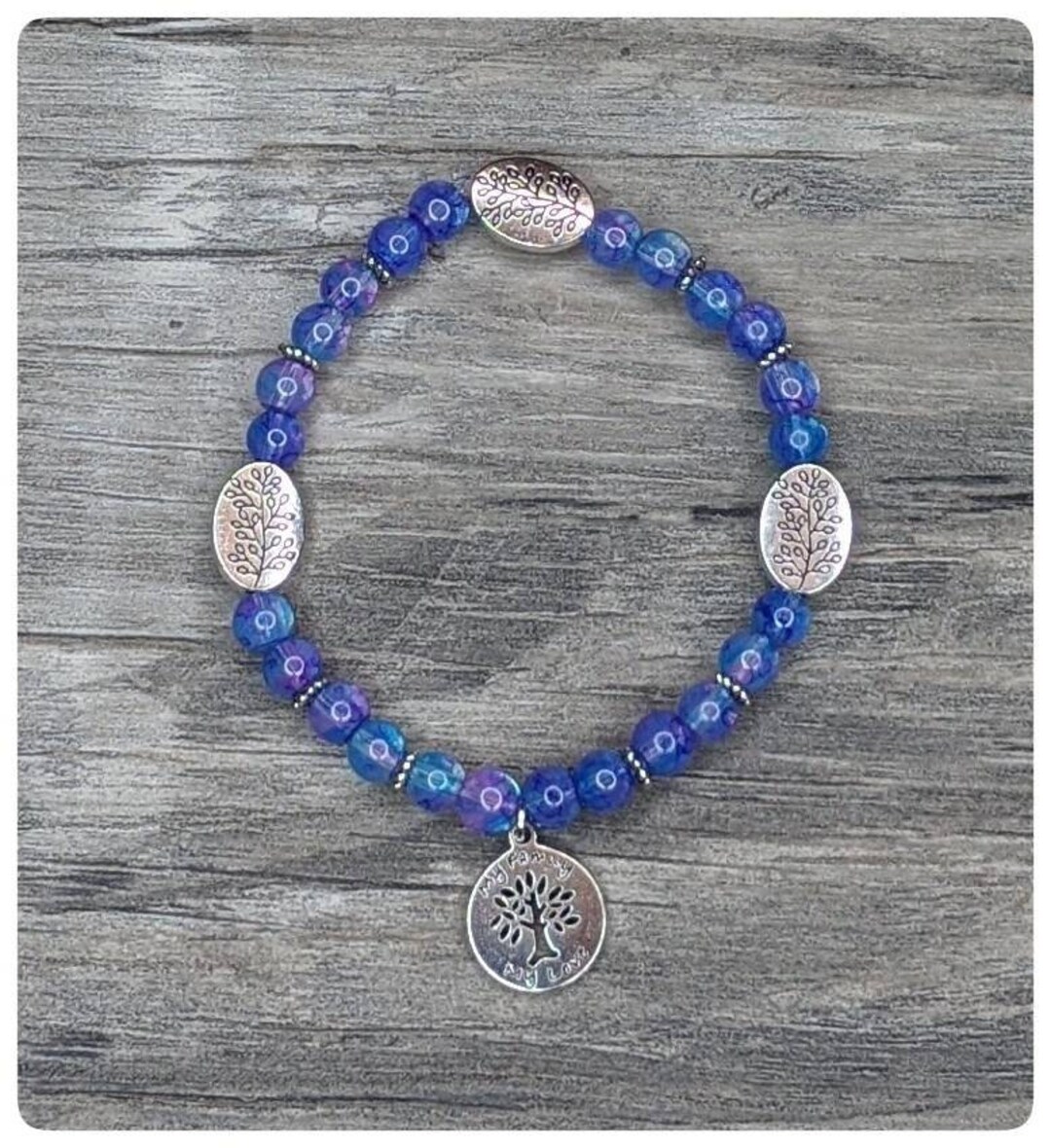 Tree of Life My Family My Love Charm Beaded Bracelet - Etsy