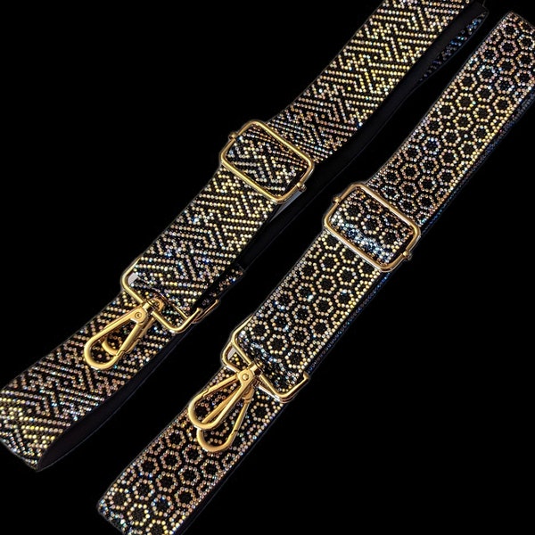 Black Sparkle Purse Straps