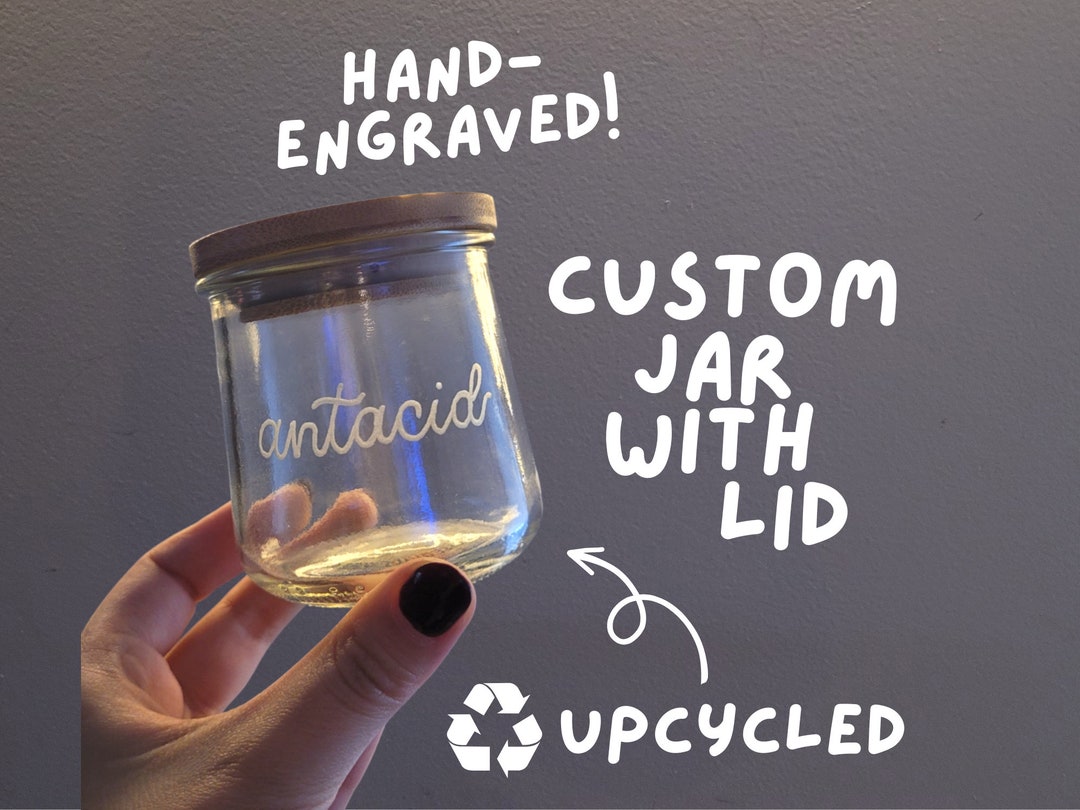 Custom Jar Engraved Etched Glass Keepsake Memory Spice Etsy