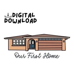 Retrato de casa personalizado / Imagen de casa dibujada a mano / Ilustración personalizada de dirección / Inauguración de la casa por parte de un agente inmobiliario / Descarga digital imprimible