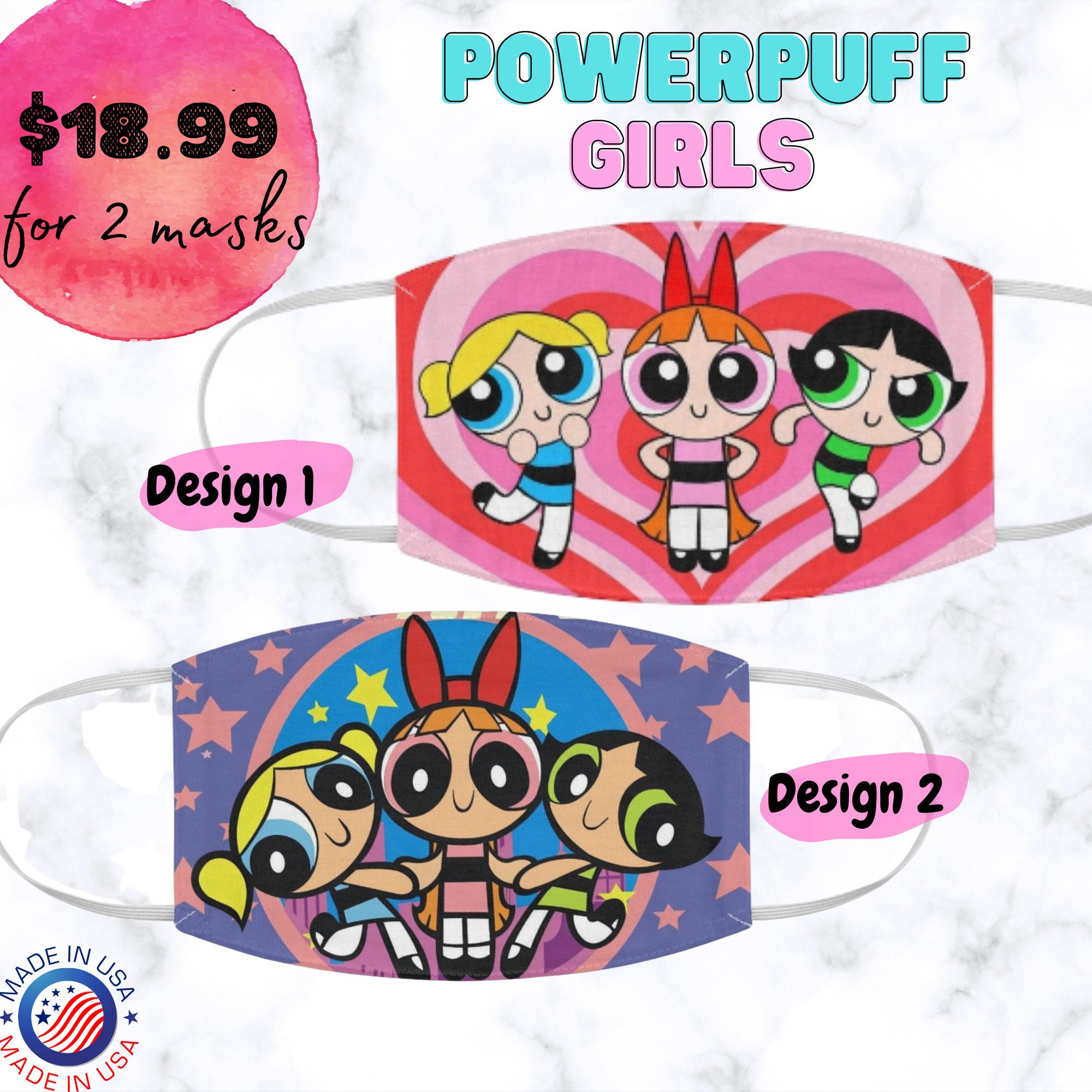 Powerpuff Girls Mask Powerpuff Girls Buttercup Bubbles Etsy