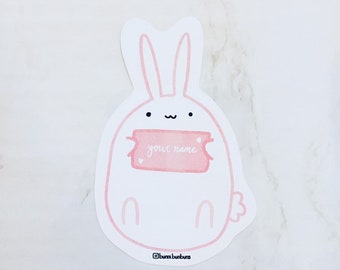 Custom Name BunniBunBuns Waterproof Vinyl Sticker