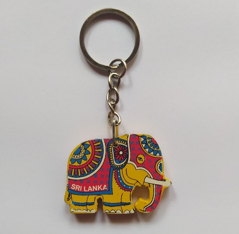 Sri Lankan Wooden Elephant Keychain Souvenir Gift Collectable Etsy