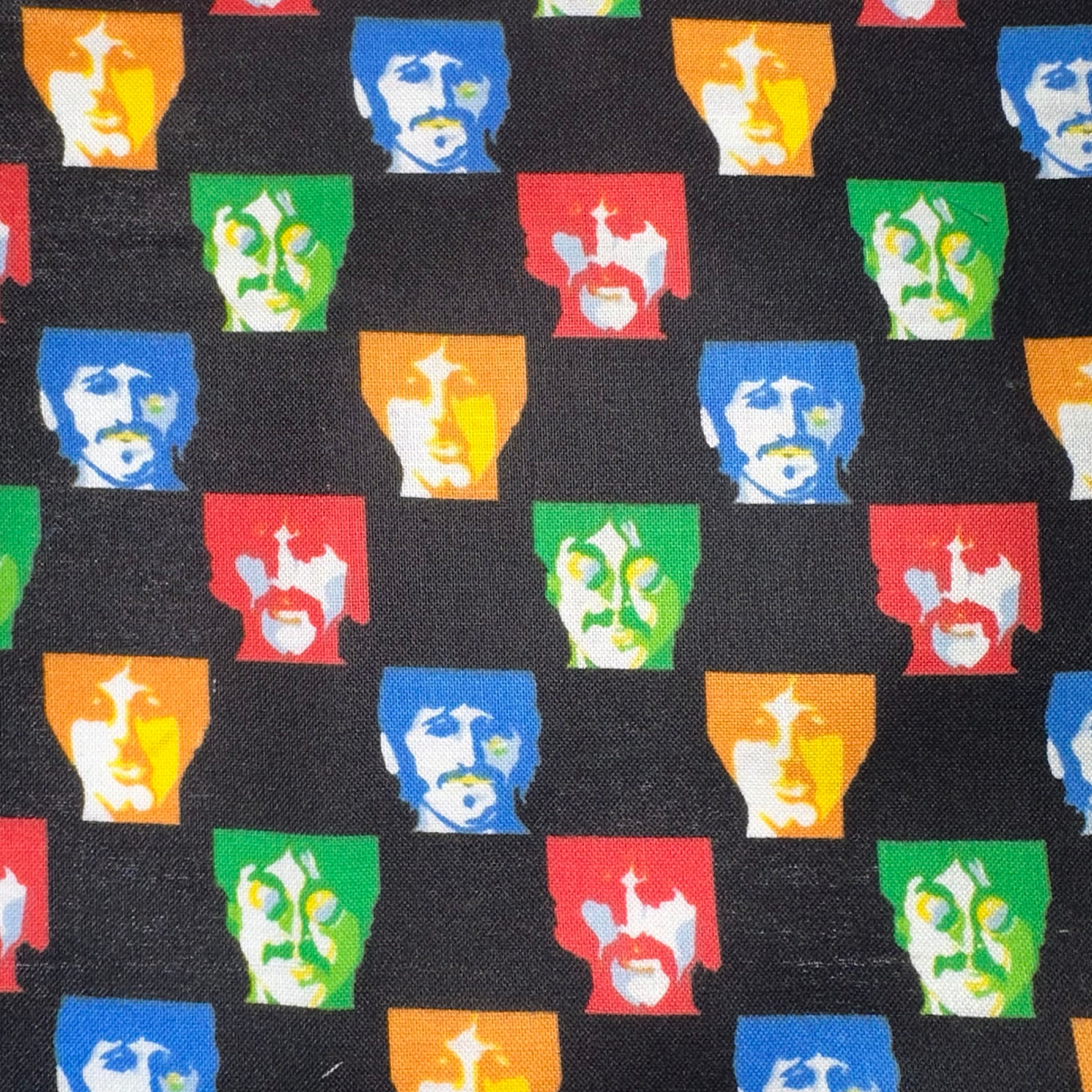 お得な情報満載 Woven Cotton 100% Fabric Yellow Four Fab Beatles the - その他
