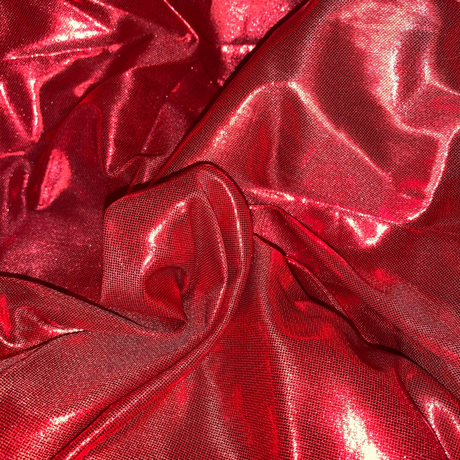 Red Glitzy Metallic Foil Liquid Lame Fabric Sold by the Half | Etsy