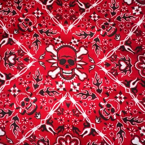 100% Cotton Woven Fabric Fat Quarter FQ 18x22 inches - Baddanna Jolly Roger Pirate Robo Skull Quilt Sewing Stash Builder OOP Hard to Find