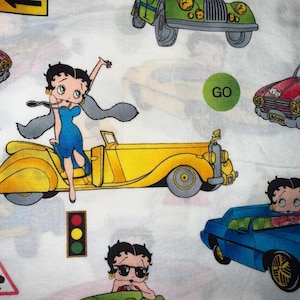 Vintage 90's 100% Cotton Woven Quilt Sewing Fabric Betty Boop - Sold by the Fat Quarter 18x22 inches Assorted Prints Available OOP