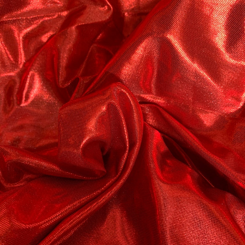 Red Glitzy Metallic Foil Liquid Lame Fabric Sold by the Half - Etsy