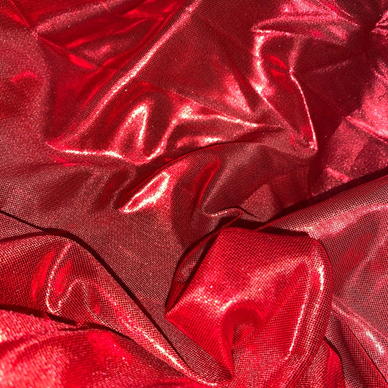 Red Glitzy Metallic Foil Liquid Lame Fabric Sold by the Half - Etsy