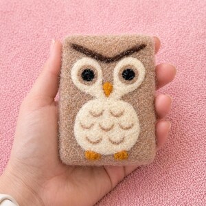 Felted Woodland Soap, exfoliating Shea butter bar, useful gift for fox lovers, cute luxurious practical camper gift, deer, raccoon, hedgeho Owl