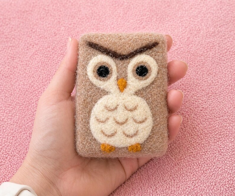 Felted Woodland Soap, exfoliating Shea butter bar, useful gift for fox lovers, cute luxurious practical camper gift, deer, raccoon, hedgeho Owl