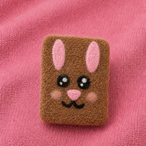 Felted Woodland Soap, exfoliating Shea butter bar, useful gift for fox lovers, cute luxurious practical camper gift, deer, raccoon, hedgeho Brown Bunny