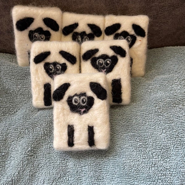 Hand Felted sheep soap exfoliating goat milk bar soap useful gag gift cute luxurious practical camper gift lavender scented soap, jasmine