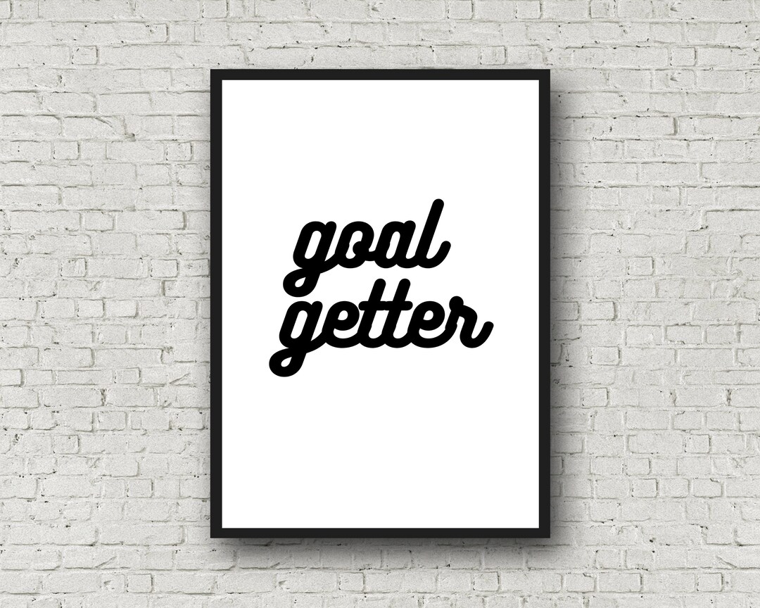 Cursive Goal Getter on Printable Poster for Instant Download Etsy