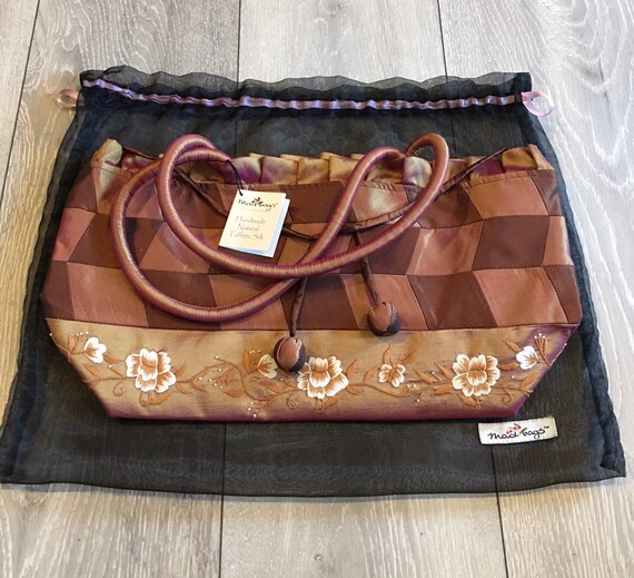 Taffeta silk hand made bag- by mad bags