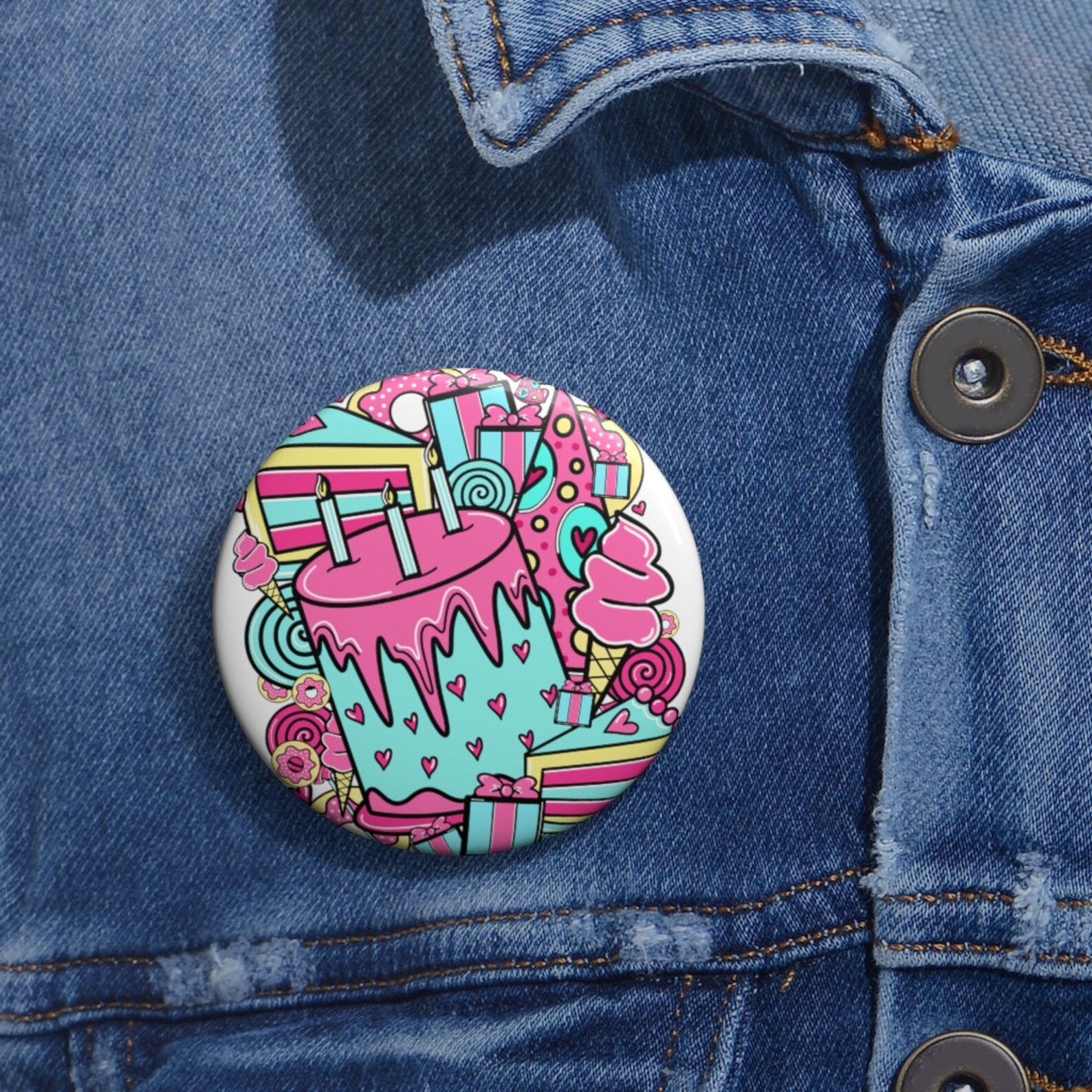 Birthday Custom Pin Buttons Birthday Pin Pins for Bags Pins Etsy