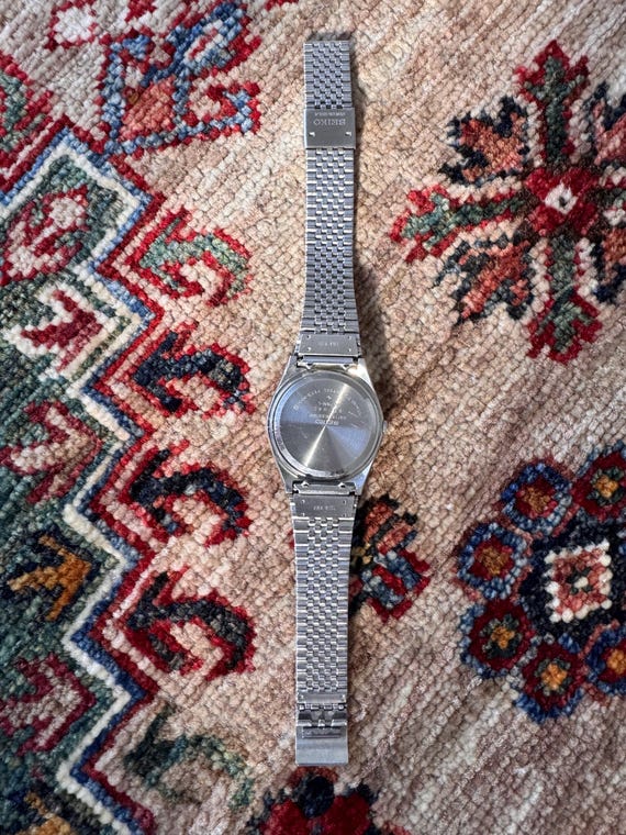 Vintage Seiko Quartz Type II Watch – White Textured Dial