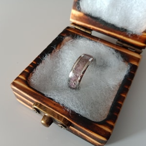 Stainless steel and amethyst ring