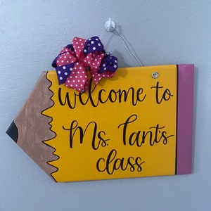 Pencil Classroom Sign Personalized Teacher Gift Teacher - Etsy