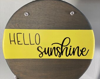 Hello sunshine door hanger, summer door hanger, baby shower gift, gender neutral nursery sign