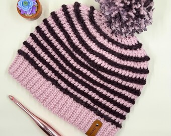 Handmade Crochet Hat in 100% Superwash Merino Wool