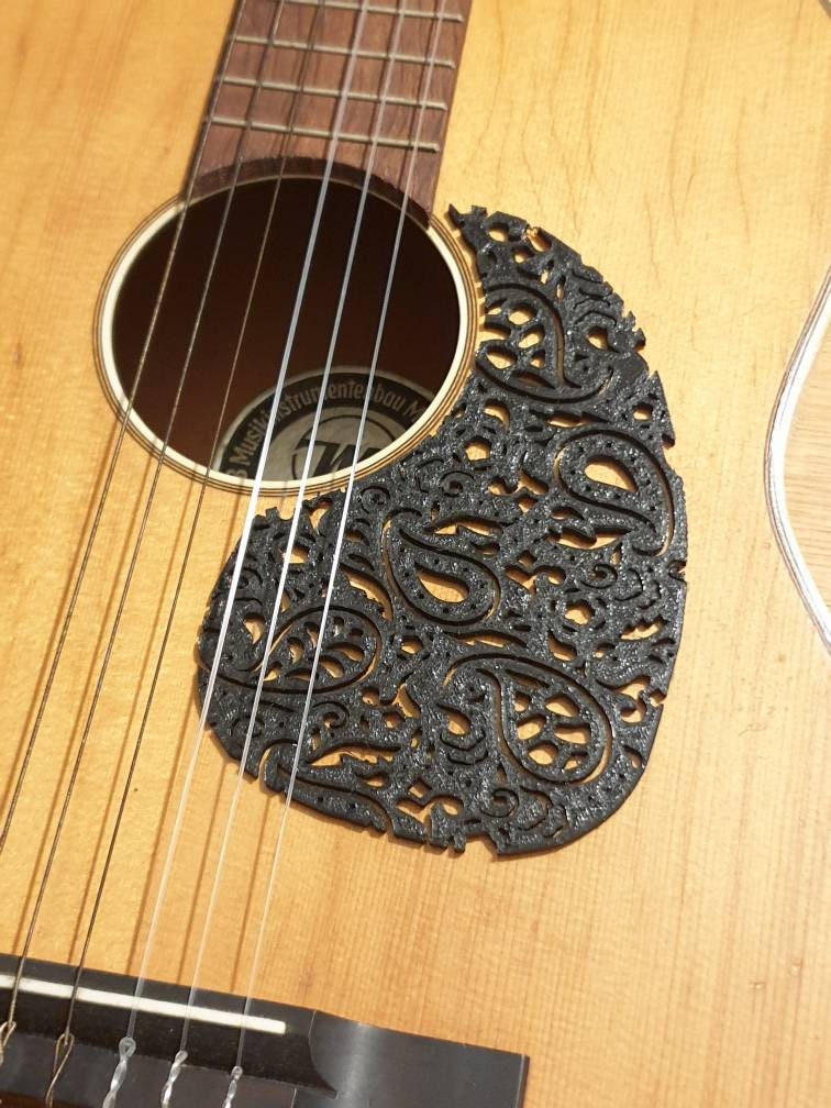 Paisley Pattern Acoustic Guitar Pickguard / Scratchplate - 3D Printed - Customizable and various Colours Avail