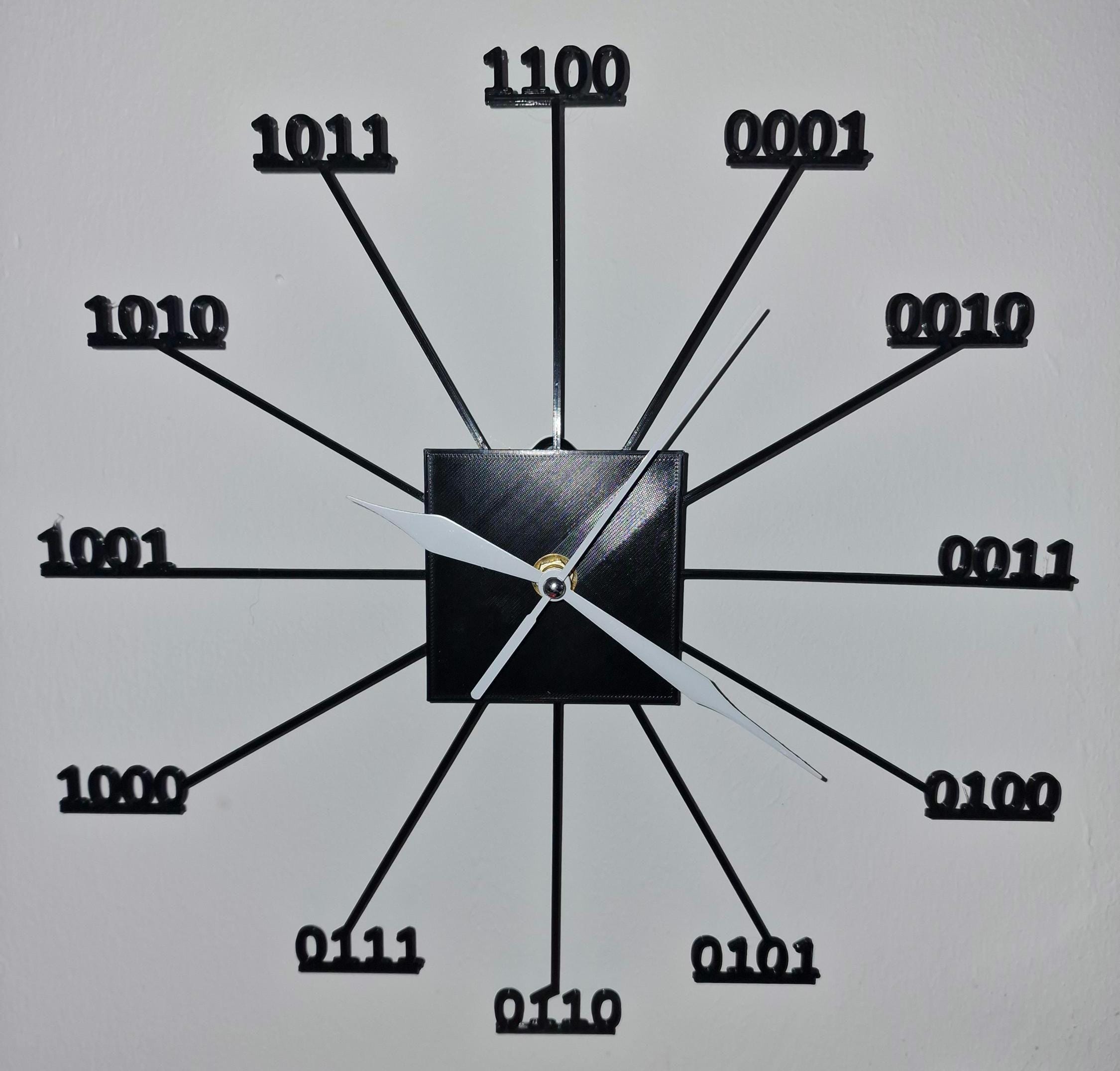 Binary Numbers Clock IT and PC Code Clock 3D Printed Wall Clock - Etsy