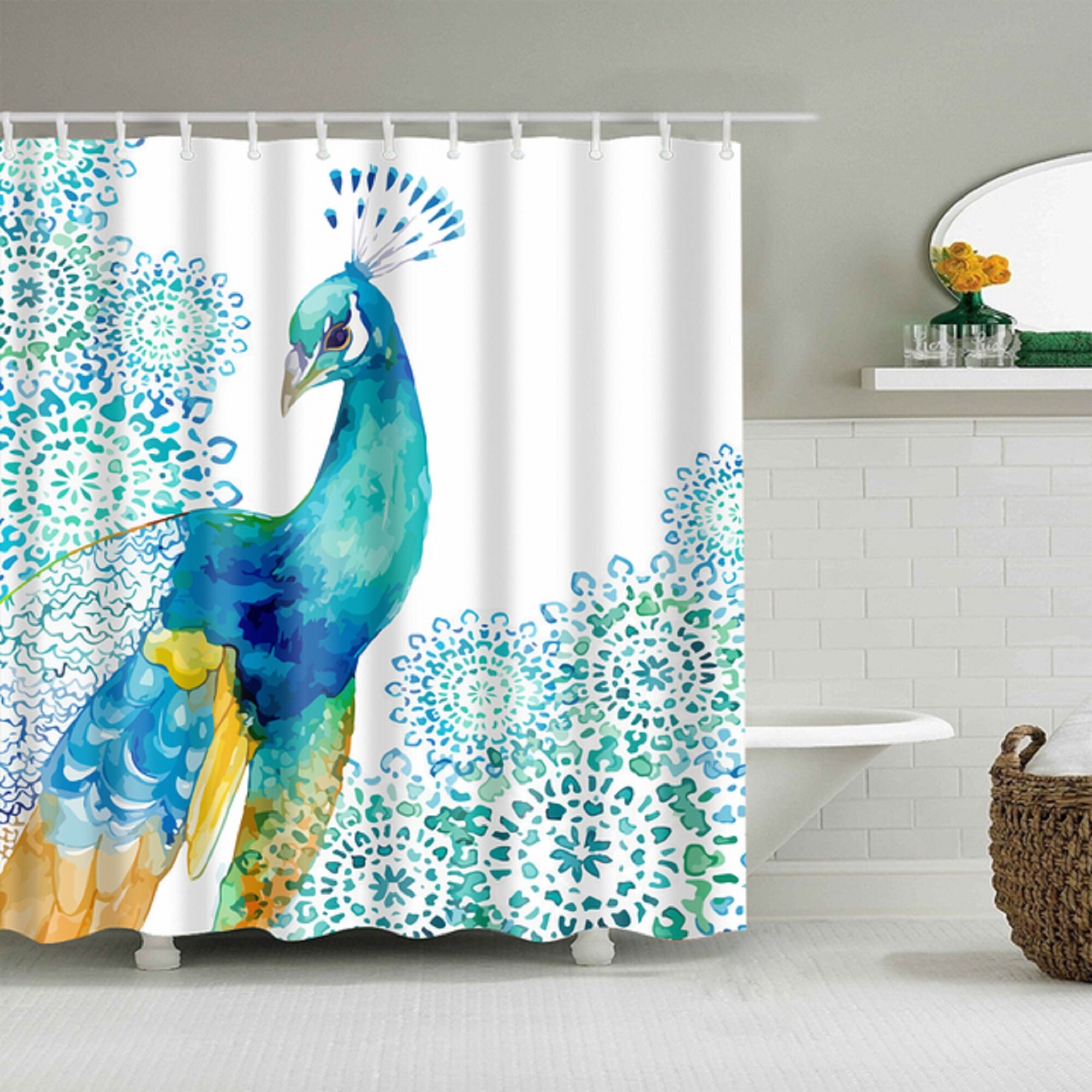 Owl Shower Curtains Bathroom Curtain Animals Birds Owl Etsy