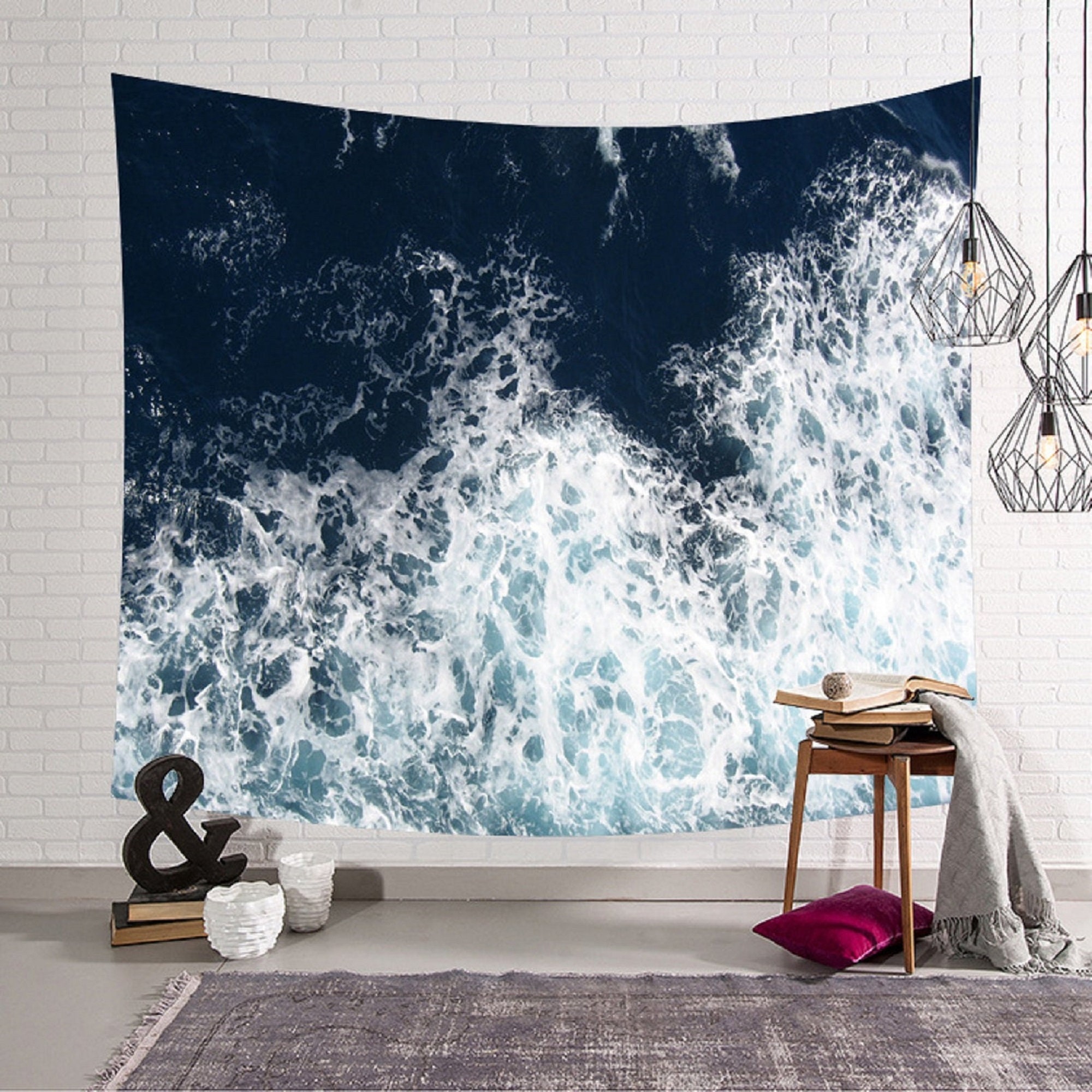 Ocean Wave Wall Tapestry Wave Tapestry Japanese Wave Etsy
