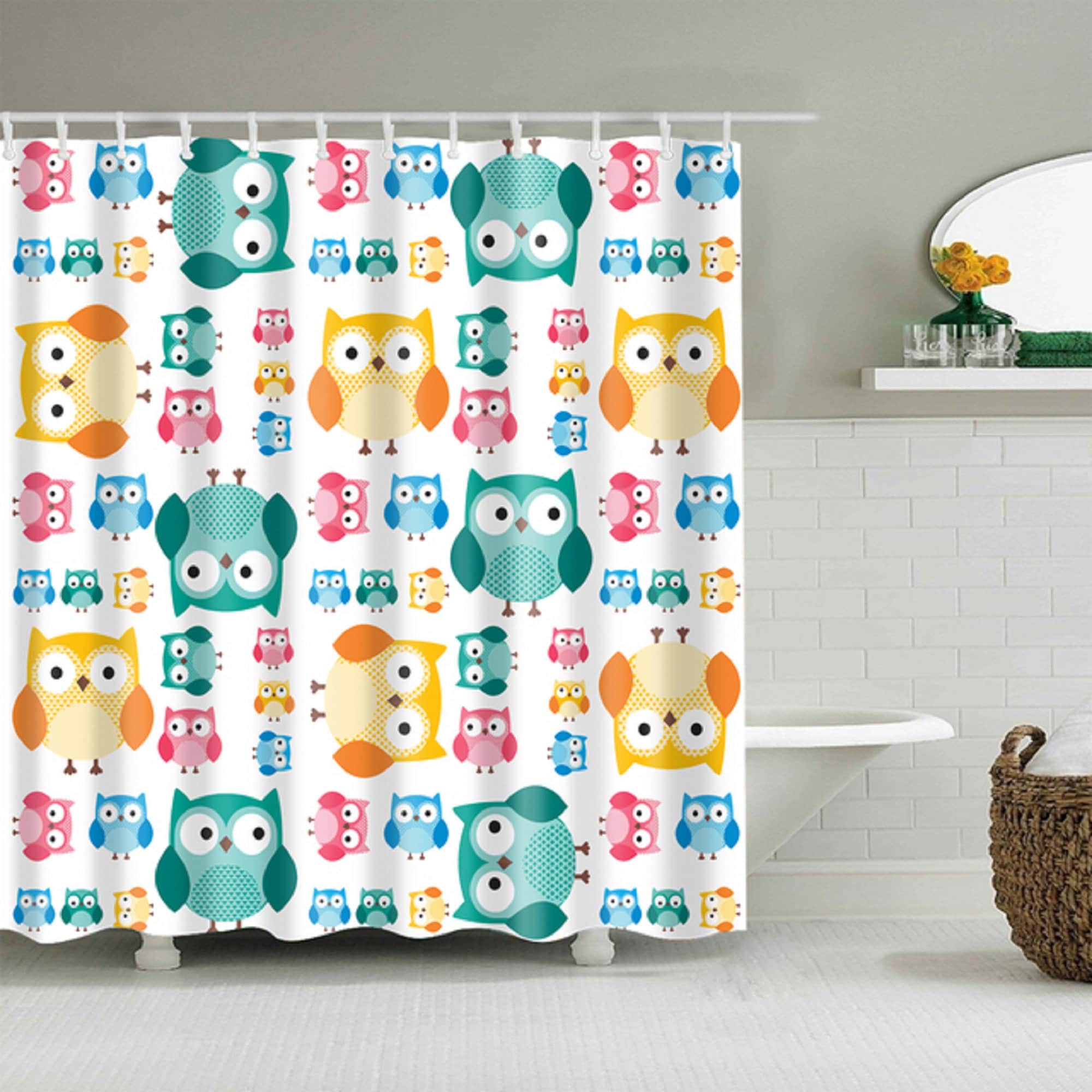 Owl Shower Curtains Bathroom Curtain Animals Birds Owl Etsy