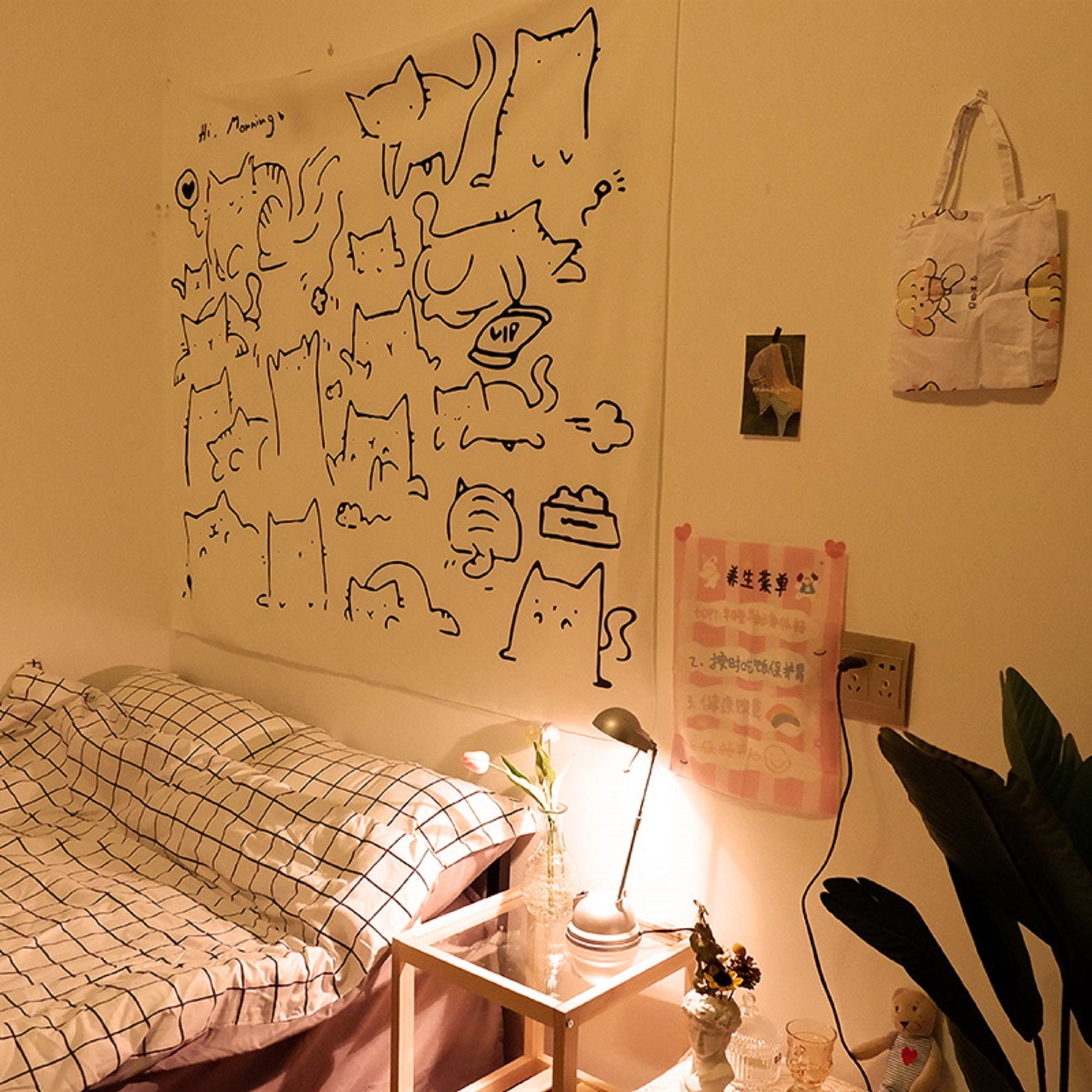 Kawaii Zimmer Dekor Katze Mädchen Kinder weiße Decke | Etsy