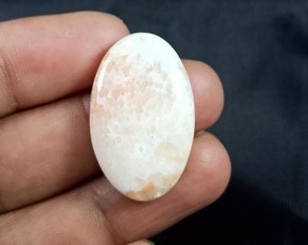 Scolecite Gemstone loose Scolecite Scolecite Cabochon Loose Gemstone 37x24x6mm White Scolecite Pear shape Scolecite Wave scolecite