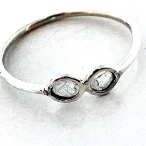 Rose Cut Diamond Infinity Ring: Bezel Set, 925 Sterling Silver