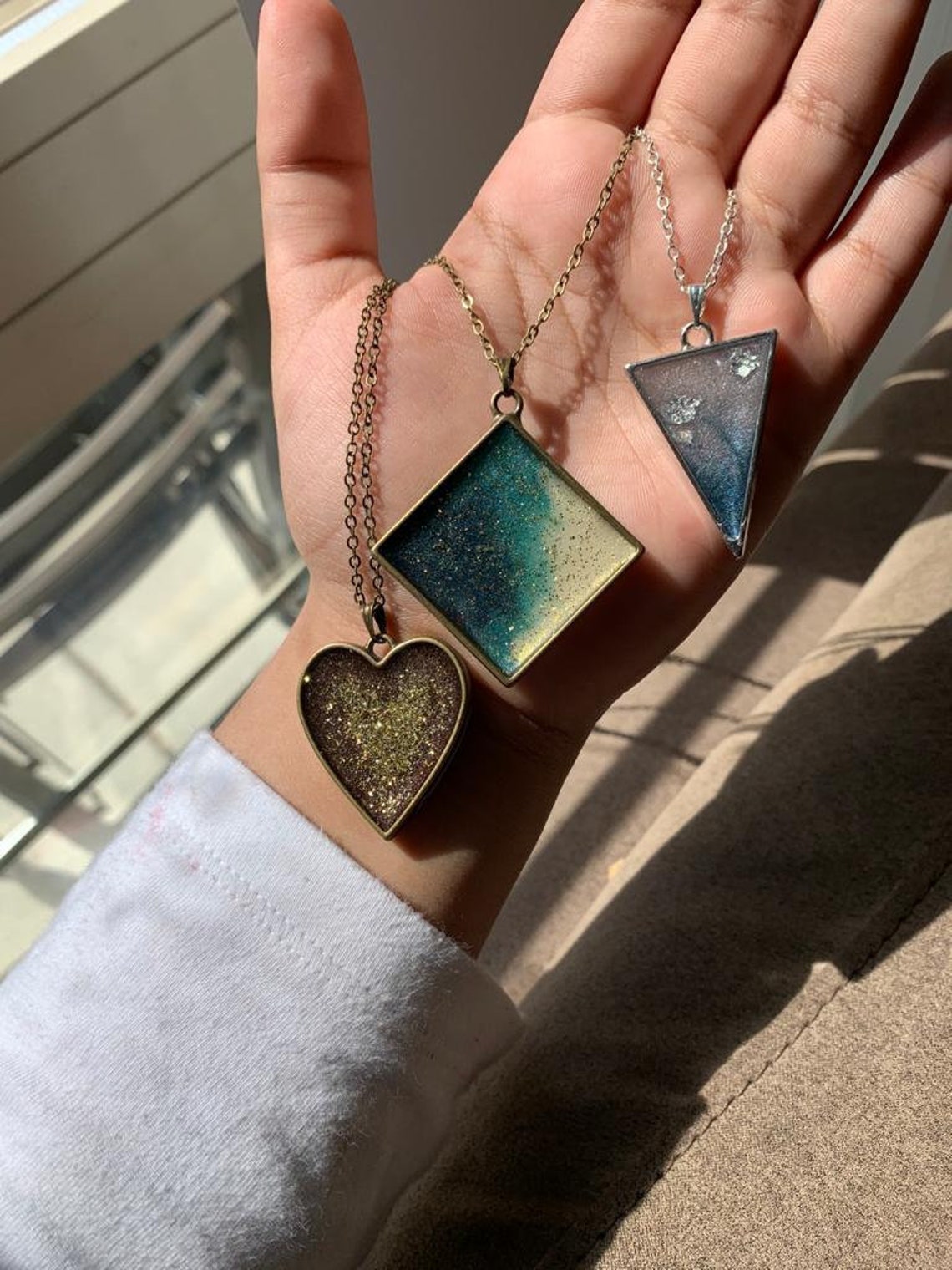 Handmade Resin Bezel Pendants Etsy