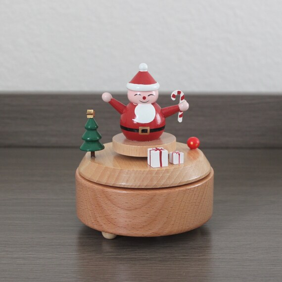 Wooden gift box santa claus christmas