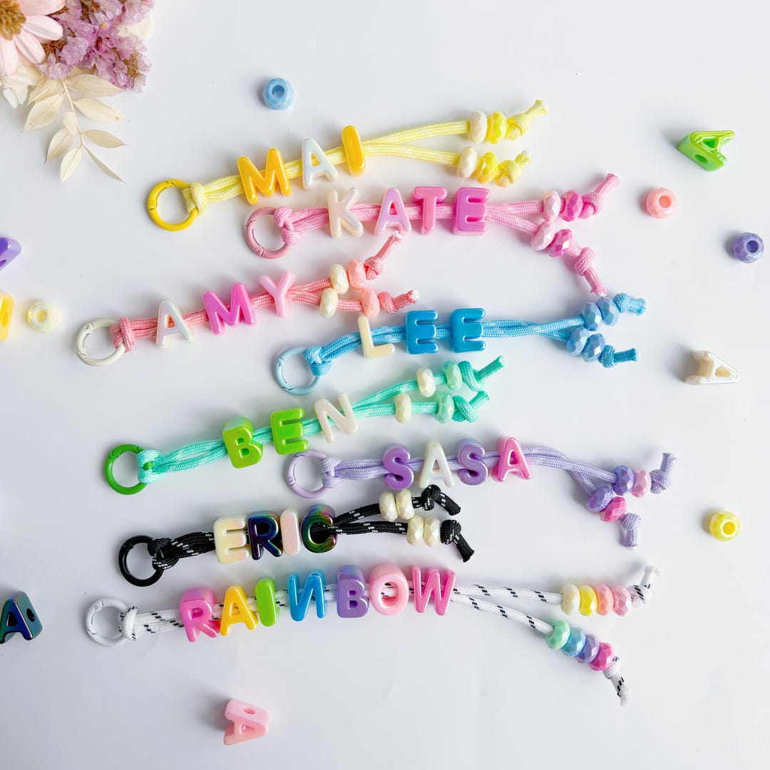 Custom Name Keychain | Personalised Bag Charm | Handmade Backpack Tag ...