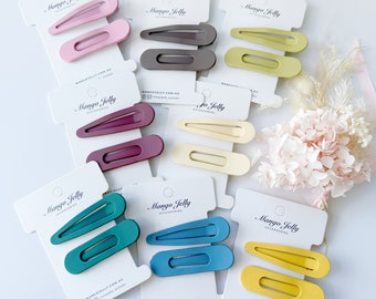 Pastel Coated Alligator Hair Clips: Non-Slip Duck Beak Clips (2 Piece Set)