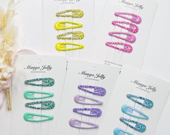 Clip Per Capelli A Scatto Argento – Forma Goccia, Multimisura 3-4-5-7 Cm, Acciaio