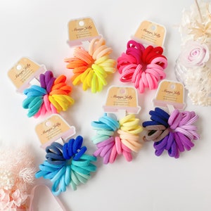Metal Free Hair ties 24 pieces packs | Kids soft hair ties | 3cm | Multi-colour