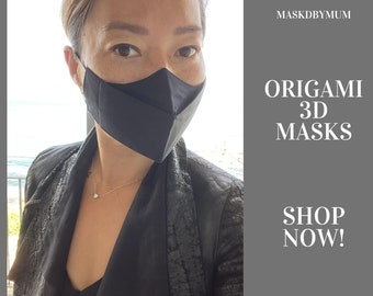 ORIGAMI 3D Face Mask, Cotton Face Mask Australia, Face Mask Washable, Reusable Face Mask, Anti Fog Mask, Cotton Face covering